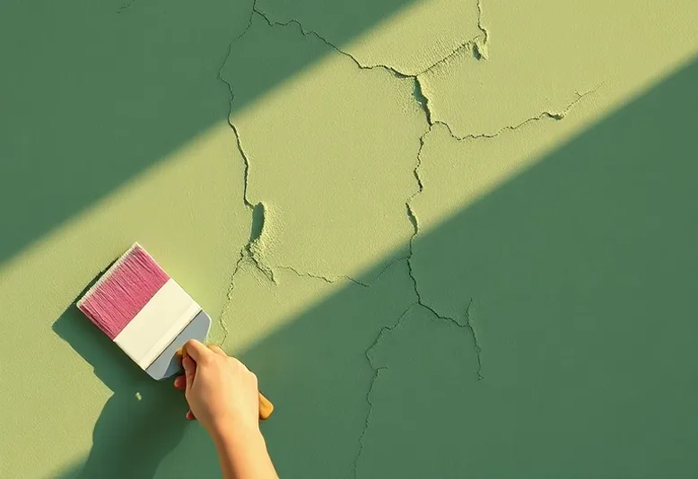 Ponçage et rebouchage des fissures avant mise en peinture