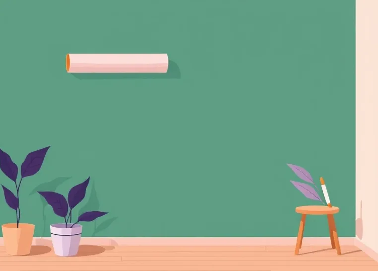 Pose de papier peint, rouleau et brosse à maroufler
